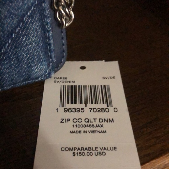 Coach Denim Blue Quilted Card Holder NWT - Picture 6 of 6